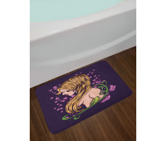 Floral Graphic Style Bath Mat