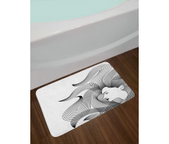 Long Striped Hair Bath Mat