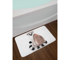 Watercolor Wild Animal Art Bath Mat