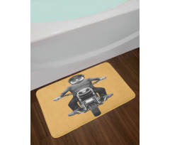 Tropical Monkey Scooter Art Bath Mat