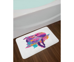 Abstract Madagascar Monkey Bath Mat