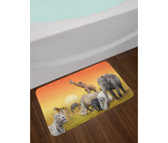 Wildlife Animals at Sunset Bath Mat