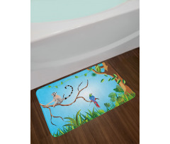 Tropical Botanical Parrot Bath Mat