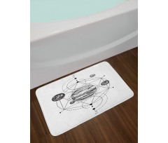 Modern Geometric Planets Bath Mat