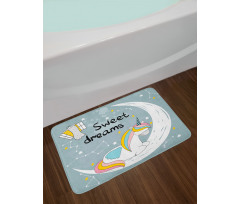 Unicorn on Crescent Bath Mat