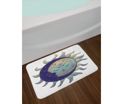 Boho Sun and Crescent Bath Mat