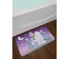 Nursery Dwarf Sits on House Bath Mat