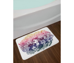 Celtic Floral Fairy Girl Bath Mat