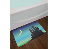 Castle and Gradient Sky Bath Mat