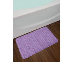 Butterflies Flowers Dots Bath Mat