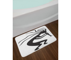 Monochrome Tribal Figure Bath Mat