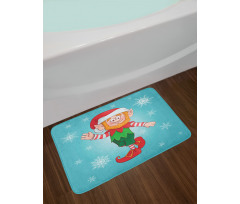 Little Man Dwarf and Snowflakes Bath Mat