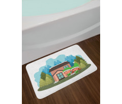 2 Dwarfs House in Winter Time Bath Mat