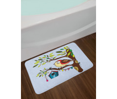 Flying Animal Tree Art Bath Mat