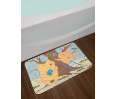 Couple Bears Tree Bath Mat