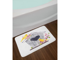 Heart Floral Nest Bath Mat