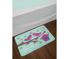 Valentines Love Flowers Bath Mat