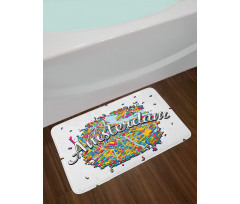 Vibrant Digital Mapping Bath Mat