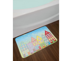 Vibrant Houses in Holland Bath Mat