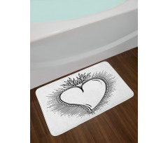 Heart with Rays Bath Mat