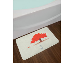 Fall is Here Animal and Tree Bath Mat