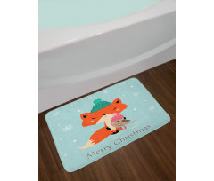 Merry Christmas Bird Animal Bath Mat