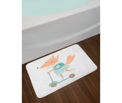 Happy Animal and Bag on Scooter Bath Mat