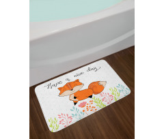 Have a Nice Day Wording Animal Bath Mat