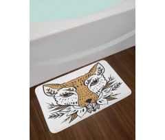 Botanical Ornament Animal Head Bath Mat