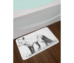 Sketchy Drawing on Animal Grass Bath Mat