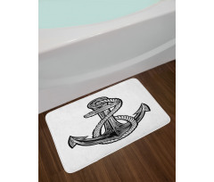 Monochrome Anchor Bath Mat