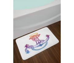 Ombre Anchor Rope Bath Mat