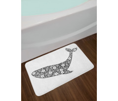 Zentangle Whale Bath Mat