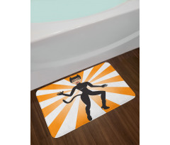 Cat Woman in Costume Rays Bath Mat