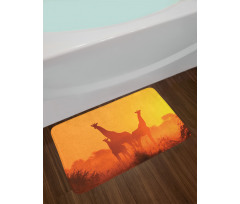 Sunset with Animals Bath Mat