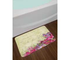 Flora Grunge Theme Bath Mat