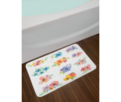 Watercolor Bouquets Bath Mat