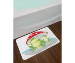 Animal in Mushroom Umbrella Bath Mat