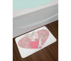 Fairytale Princess Kiss Art Bath Mat