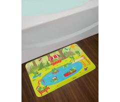 Animal Pool Party Fun Forest Bath Mat