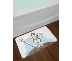 Greek Myth Man on a Rock Bath Mat