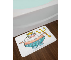 Funny Cartoon Angry King Bath Mat