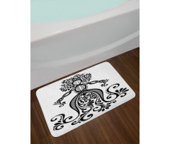 Woman Shape Vintage Ornate Bath Mat