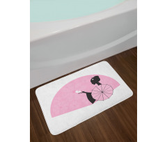 Woman Side Portrait Bath Mat