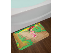 Cartoon Style Geisha Bath Mat