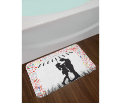 Young Romantic Couple Bath Mat