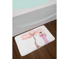 Woman Blossom Tree Bath Mat