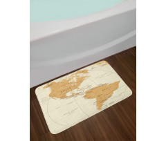 North South America Map Bath Mat