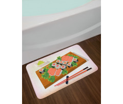 Plate of Tasty Food Bath Mat