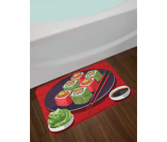 Delicious Sushi Cartoon Art Bath Mat